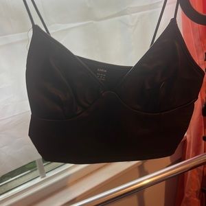 Fake leather crop top